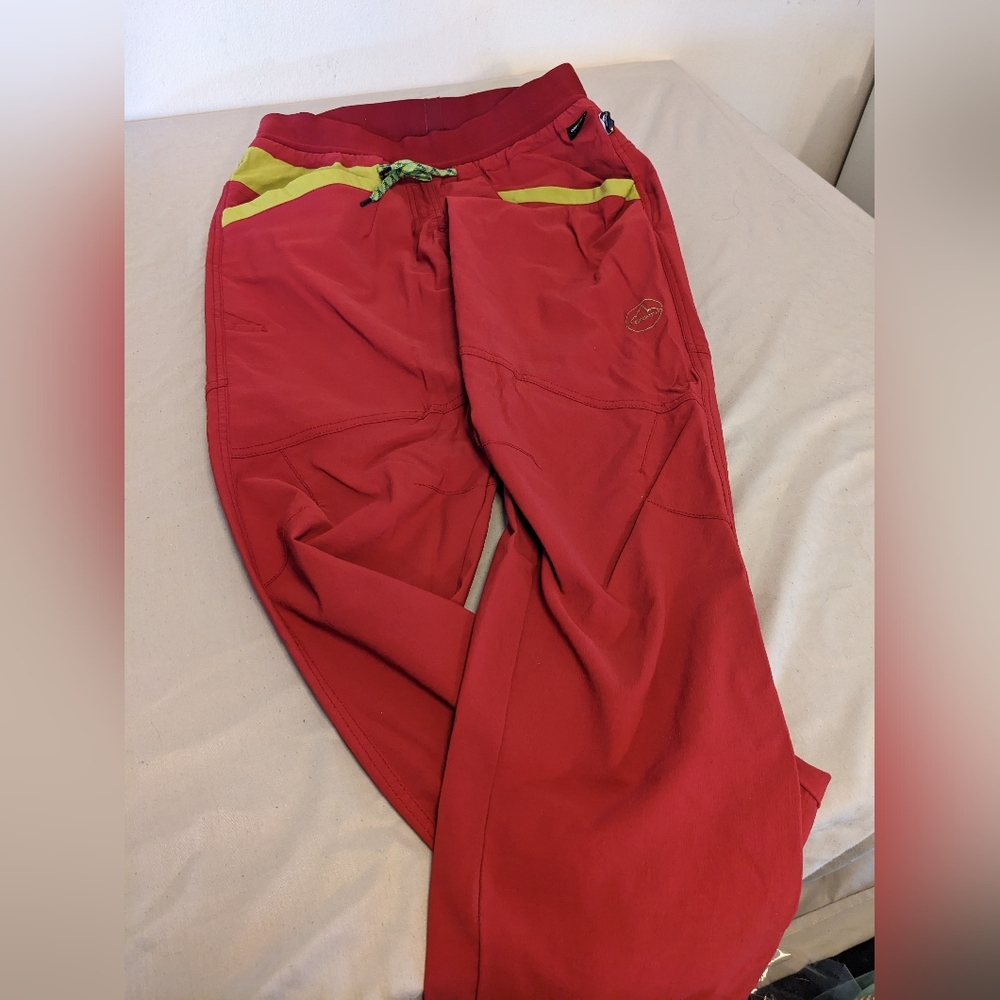 La Sportiva Red and Yellow Track Pants
